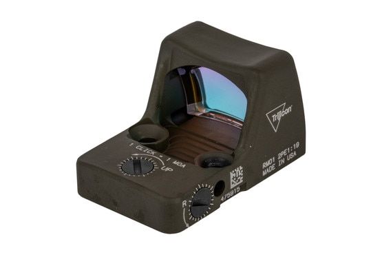 Trijicon ODG 3.25 MOA adjustable RMR Type 2 reflex sight features repeatable 1 MOA click adjustments